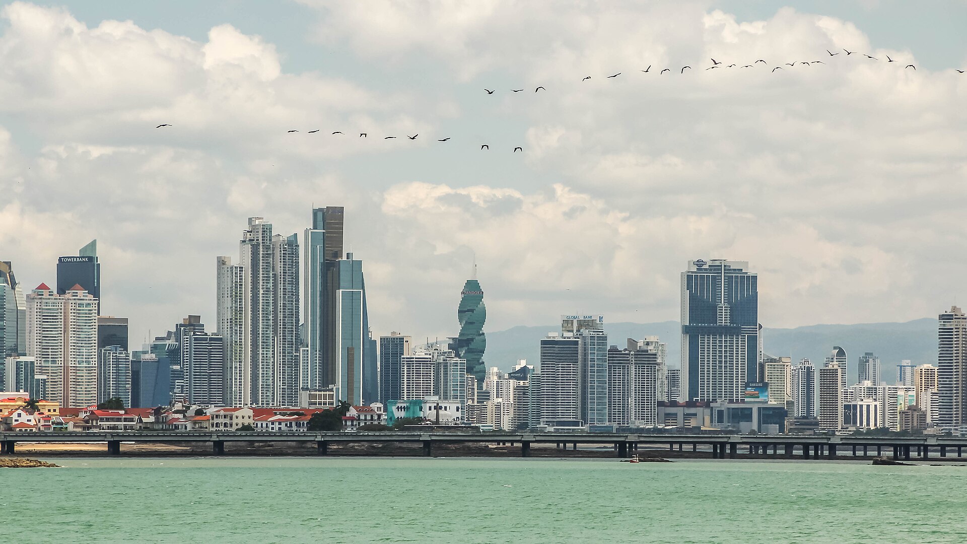 Panama City skyline viewed from the bay